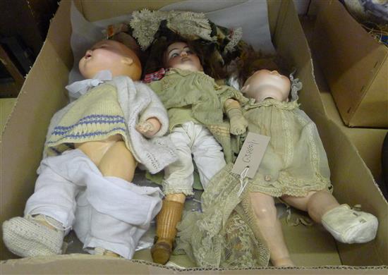 Armand Marseille bisque head doll, number 390 A--4M & a boy doll